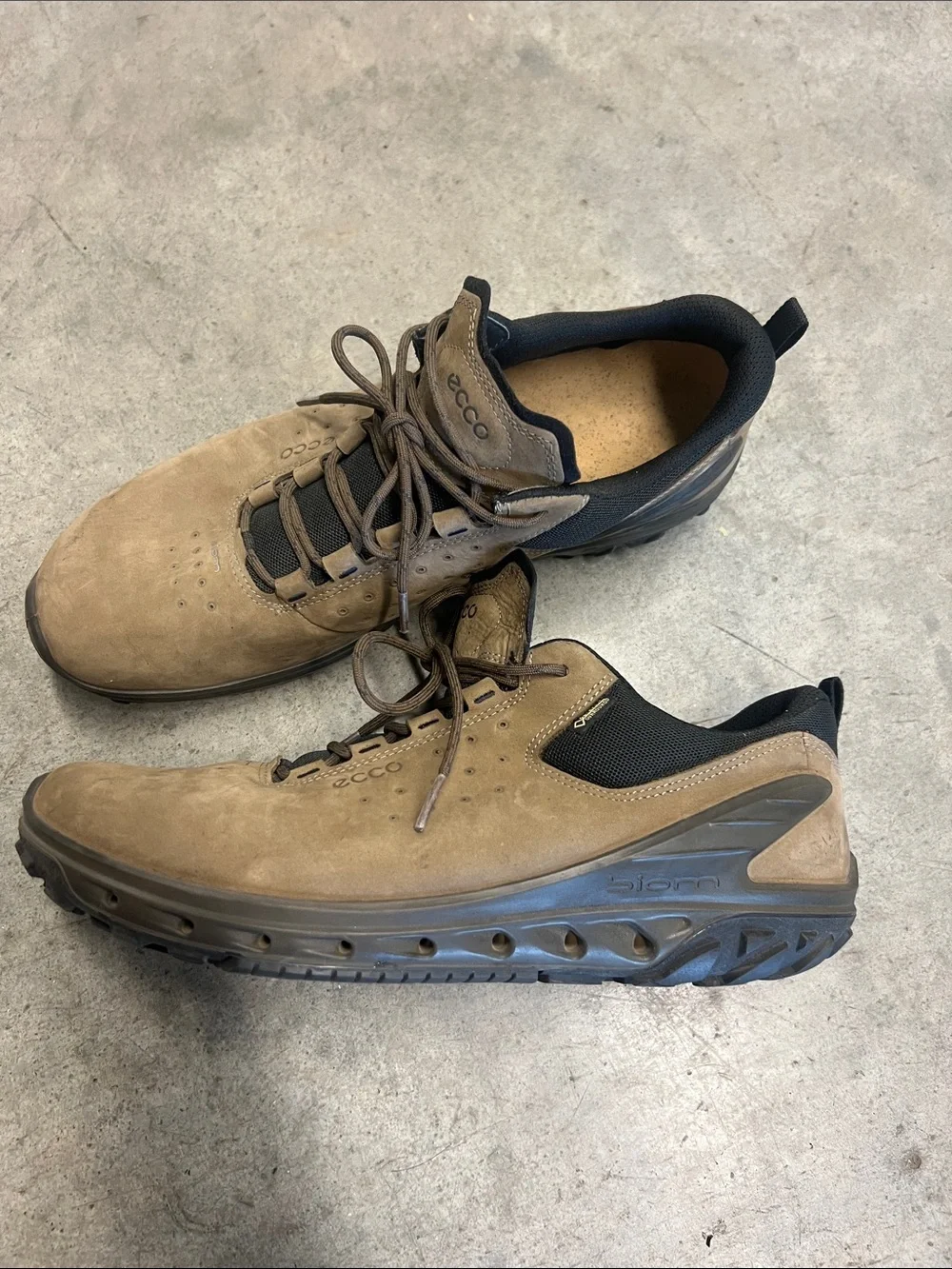 ECCO Men's Tan Suede Lace-Up Comfort Shoes size US 11